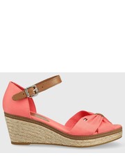 Sandały na obcasie sandały damskie kolor różowy na koturnie - Answear.com Tommy Hilfiger