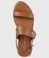 Sandały Tommy Hilfiger sandały skórzane damskie kolor brązowy