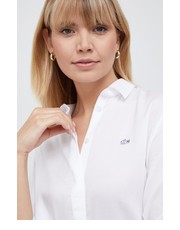 Koszula koszula damska kolor biały regular z kołnierzykiem klasycznym - Answear.com Lacoste