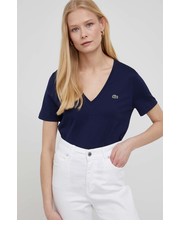 Bluzka t-shirt bawełniany kolor granatowy - Answear.com Lacoste