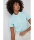 Bluzka Lacoste t-shirt damski kolor niebieski z kołnierzykiem
