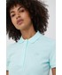 Bluzka Lacoste t-shirt damski kolor niebieski z kołnierzykiem