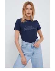 Bluzka t-shirt damski kolor granatowy - Answear.com Lacoste