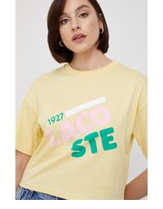 Bluzka t-shirt bawełniany kolor żółty - Answear.com Lacoste
