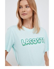 Bluzka t-shirt bawełniany kolor turkusowy - Answear.com Lacoste