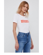 Bluzka t-shirt damski kolor biały - Answear.com Lacoste