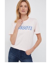 Bluzka t-shirt bawełniany kolor różowy - Answear.com Lacoste