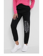 Spodnie spodnie dresowe damskie kolor czarny z nadrukiem - Answear.com Lacoste