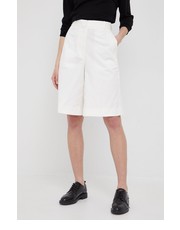 Spodnie szorty damskie kolor beżowy gładkie high waist - Answear.com Lacoste