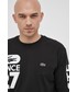 T-shirt - koszulka męska Lacoste Longsleeve bawełniany kolor czarny z nadrukiem