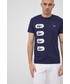 T-shirt - koszulka męska Lacoste T-shirt bawełniany kolor granatowy z nadrukiem