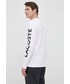 T-shirt - koszulka męska Lacoste Longsleeve bawełniany kolor biały z nadrukiem