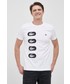 T-shirt - koszulka męska Lacoste T-shirt bawełniany kolor biały z nadrukiem