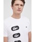 T-shirt - koszulka męska Lacoste T-shirt bawełniany kolor biały z nadrukiem