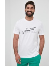 T-shirt - koszulka męska t-shirt bawełniany kolor biały z nadrukiem - Answear.com Lacoste