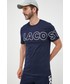 T-shirt - koszulka męska Lacoste t-shirt bawełniany kolor granatowy z nadrukiem