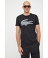 T-shirt - koszulka męska Lacoste t-shirt bawełniany kolor czarny z nadrukiem
