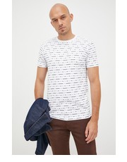 T-shirt - koszulka męska t-shirt bawełniany kolor biały wzorzysty - Answear.com Lacoste