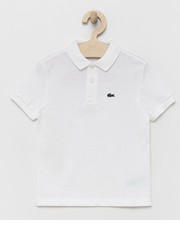 Koszulka polo bawełniane dziecięce kolor biały gładki - Answear.com Lacoste