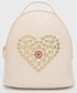 Plecak Love Moschino Plecak damski kolor beżowy mały z aplikacją