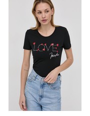 Bluzka T-shirt damski kolor czarny - Answear.com Love Moschino