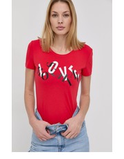 Bluzka T-shirt damski kolor czerwony - Answear.com Love Moschino