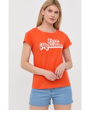 Bluzka t-shirt bawełniany kolor pomarańczowy - Answear.com Love Moschino