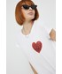 Bluzka Love Moschino t-shirt bawełniany kolor biały
