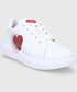 Sneakersy Love Moschino buty skórzane kolor biały na platformie