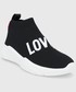 Sneakersy Love Moschino buty kolor czarny na płaskim obcasie