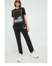 Spodnie spodnie dresowe damskie kolor czarny z nadrukiem - Answear.com Love Moschino