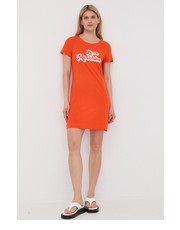 Sukienka sukienka bawełniana kolor pomarańczowy mini prosta - Answear.com Love Moschino