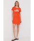 Sukienka Love Moschino sukienka bawełniana kolor pomarańczowy mini prosta