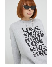 Bluza bluza bawełniana damska kolor szary melanżowa - Answear.com Love Moschino
