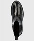 Sztyblety Love Moschino sztyblety skórzane damskie kolor czarny na platformie