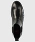 Sztyblety Love Moschino sztyblety skórzane damskie kolor czarny na płaskim obcasie