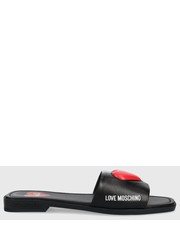 Klapki klapki skórzane damskie kolor czarny - Answear.com Love Moschino