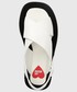 Sandały Love Moschino sandały skórzane damskie kolor biały na platformie