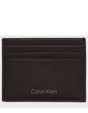 Portfel etui na karty skórzane męski kolor brązowy - Answear.com Calvin Klein 