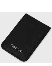Portfel etui na kartę skórzane męski kolor czarny - Answear.com Calvin Klein 