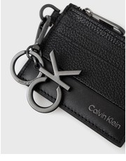 Portfel etui na karty skórzane i brelok męski kolor czarny - Answear.com Calvin Klein 