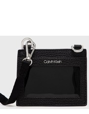 Portfel etui na karty skórzane męski kolor czarny - Answear.com Calvin Klein 