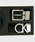 Pasek męski Calvin Klein  - Pasek skórzany dwustronny z wymiennymi klamrami K50K504491