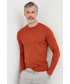 Sweter męski Calvin Klein  sweter wełniany męski kolor pomarańczowy