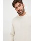 Sweter męski Calvin Klein  sweter bawełniany męski kolor beżowy