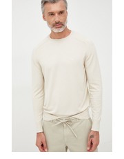 Sweter męski sweter z domieszką kaszmiru męski kolor beżowy - Answear.com Calvin Klein 