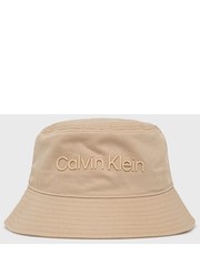 Kapelusz kapelusz bawełniany kolor beżowy bawełniany - Answear.com Calvin Klein 