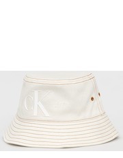 Kapelusz kapelusz bawełniany kolor beżowy bawełniany - Answear.com Calvin Klein 