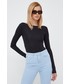 Bluzka Calvin Klein  bluzka damska kolor czarny gładka