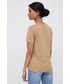 Bluzka Calvin Klein  t-shirt bawełniany kolor beżowy